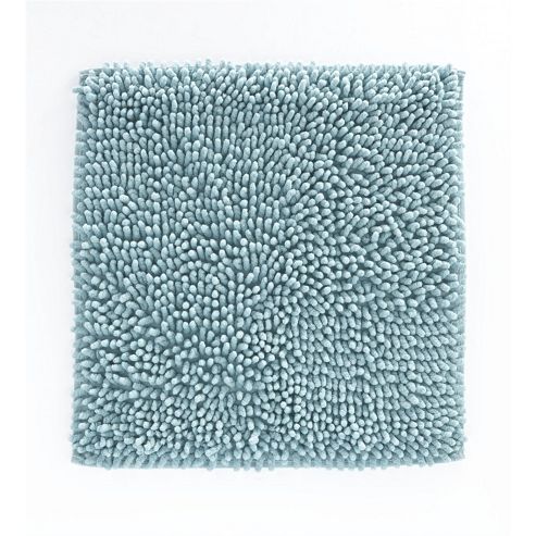 Image of Catherine Lansfield Microfibre Chenille Shower Mat - Duck Egg Blue