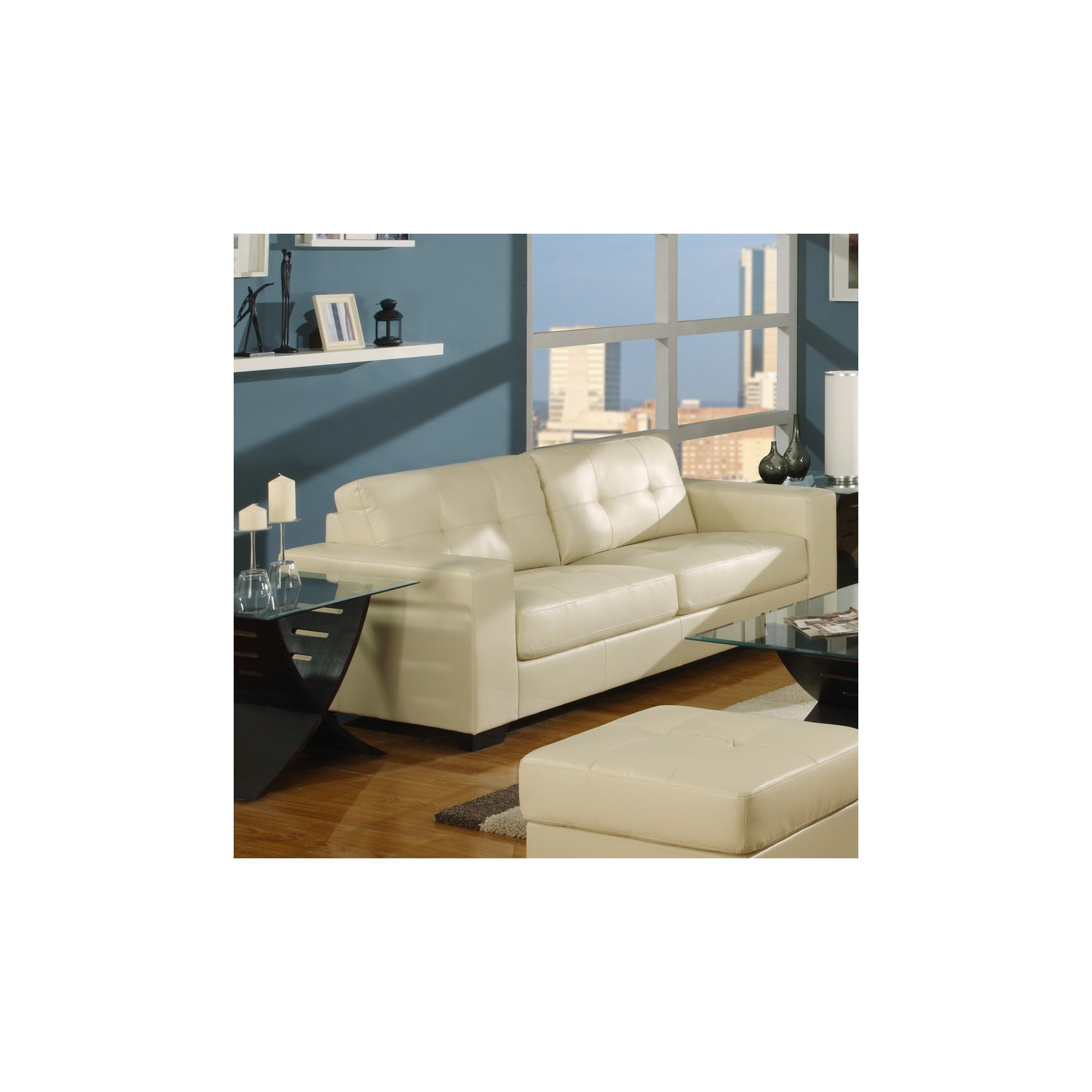 Furniture Link Gemona 3 Seater Sofa - Ivory at Tesco Direct