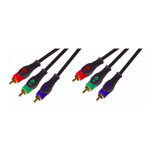 Image of Nikkai Rgb Component Video Phono Rca Cable Lead Gold 3m