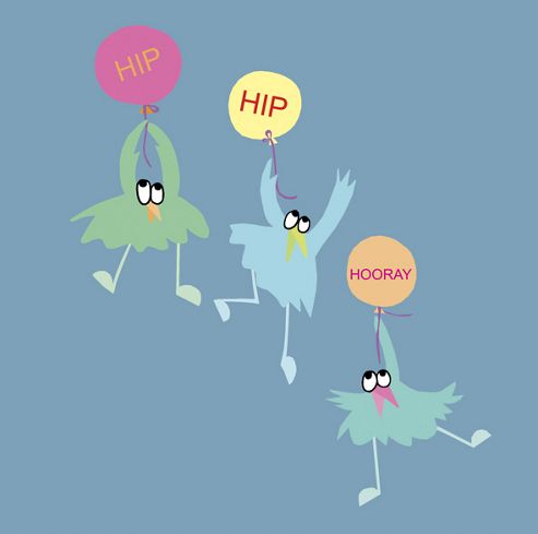Image of Holy Mackerel Greetings Card- Hip, Hip, Hooray
