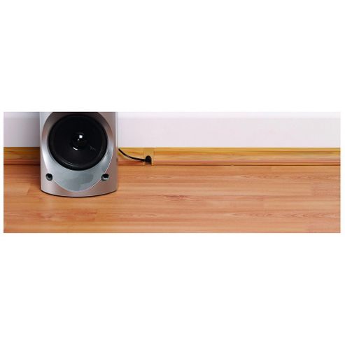 Image of Oak Effect Wire Cable Floor Cover Tidy Conduit Trunking