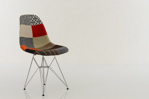 Image of Eames Replica Dining Chair Dsr Patchwork
