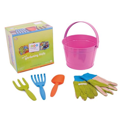 Image of Twigz Childrens Gardening Tools 0833 My First Gardening Tools (pink Bucket)