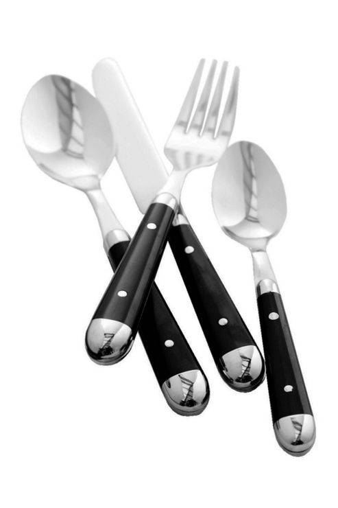 Image of Premier Housewares 16 Piece Brasserie Cutlery Set - Black