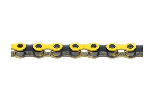 Image of Kmc Z510hx Single Speed Bmx 1/2" X 1/8" Black And Yellow Chain