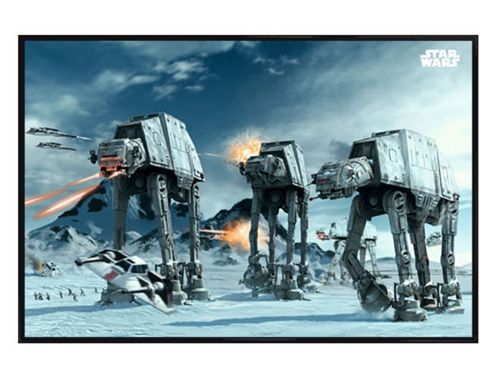 Image of Star Wars Gloss Black Framed Battle On The Planet Hoth Poster