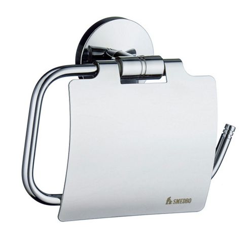 Image of Smedbo Studio Toilet Paper Holder With Llid - Polished Chrome
