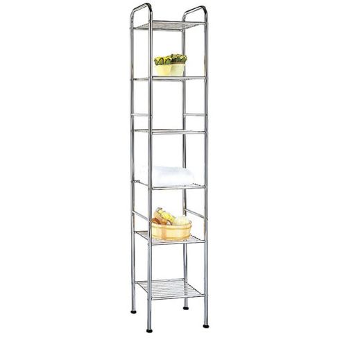 Image of Athena - Six Tier Metal Storage Shelves - Silver