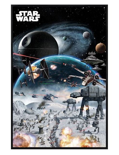Image of Star Wars Gloss Black Framed A Mighty Space Battle Poster