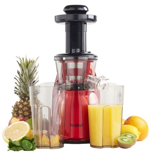 Buy vonShef Professional Red Masticating Slow Juicer ...