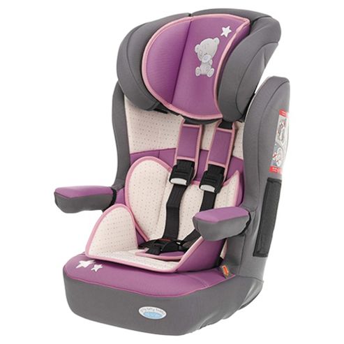 Image of Obaby Group 1-2-3 Highback Booster Car Seat, Tiny Tatty Teddy Dusky Pink