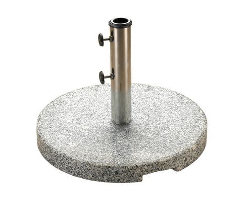 Image of 30kg Granite & Stainless Steel Round Parasol Base - 38 - 48mm Pole 45cm ---- X 7.5cm