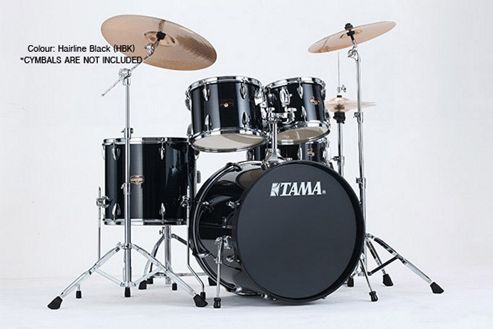 Image of Tama Imperialstar Hairline Black 20 Bass Drum 10, 12, Toms 14 Floor Tom Inc Hardware