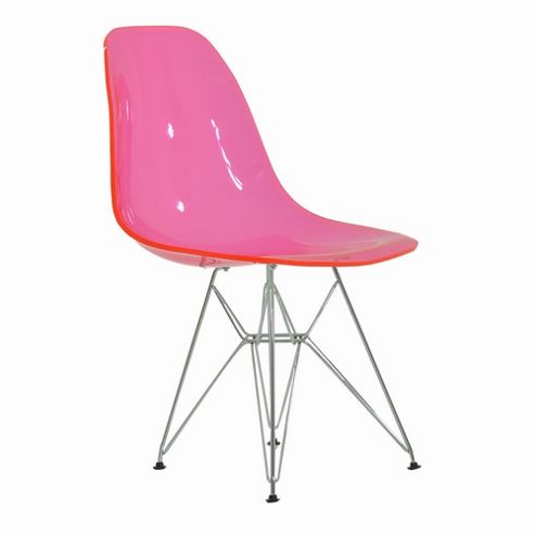 Image of Eames Replica Dining Chair Dsr Acrylic Pink