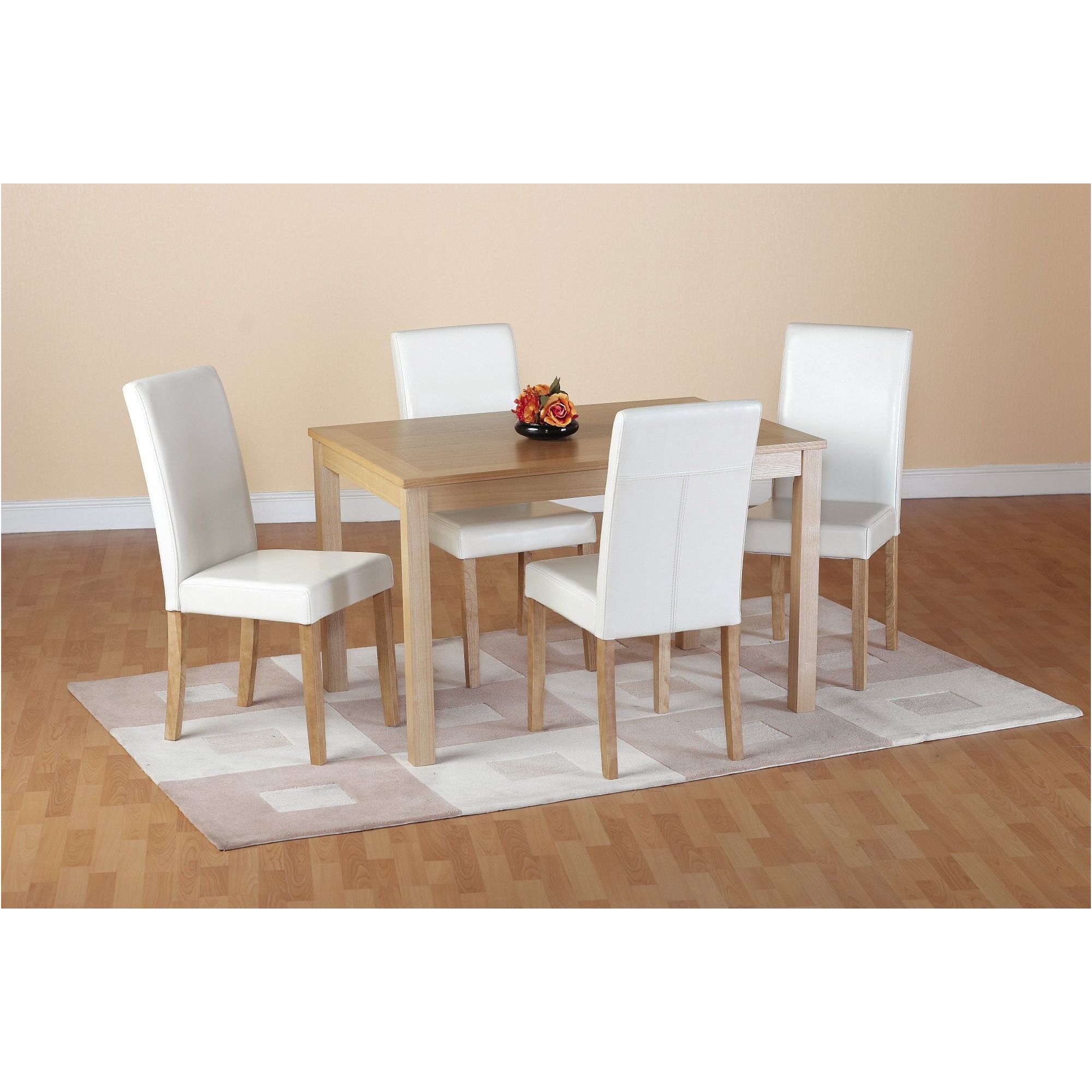 Home Essence Oakmere 5 Piece Dining Set - Cream at Tesco Direct