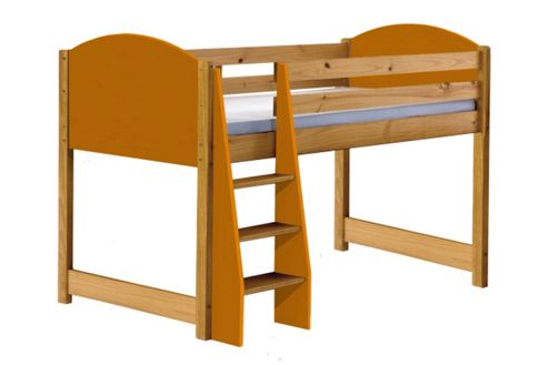 Image of Verona Mid Sleeper Bed Antique With Orange Details