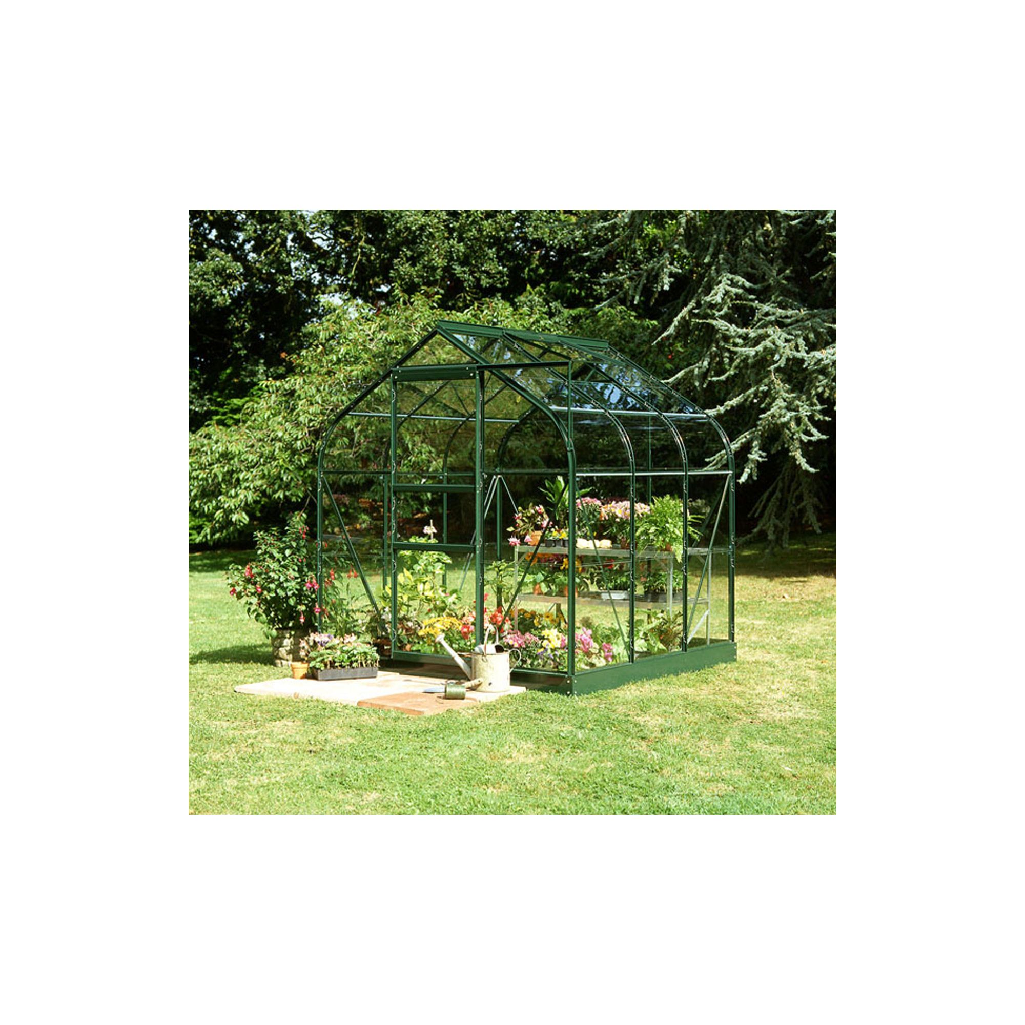 Halls 6x6 Supreme Greenframe Greenhouse + Base - Horticultural Glass at Tesco Direct