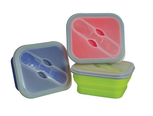 Image of Yellowstone Small Pack Away Silicone Lunch Box - 3 Pack