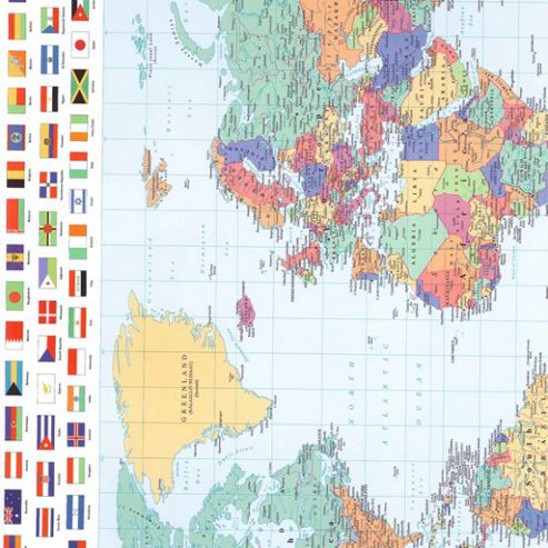 Image of Gift Wrap - World Map
