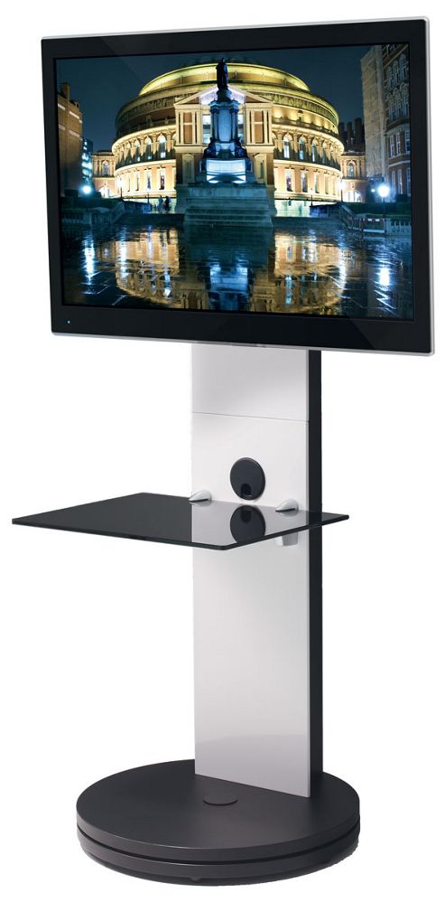 Image of B-tech Btf811 White Cantilever Tv Stand With Swivel