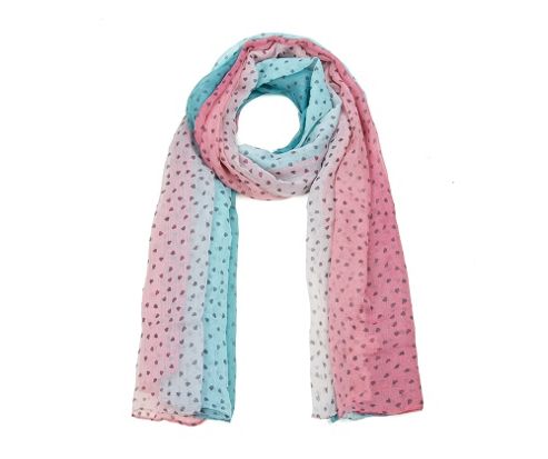 Image of Ditsy Heart Print Long Scarf