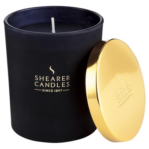 Image of Shearer Candle Jar With Gold Lid, Amber Noir