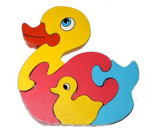 Image of Traditional Wood 'n' Fun Animal Puzzles - Ackerman Toys Duck 12m+