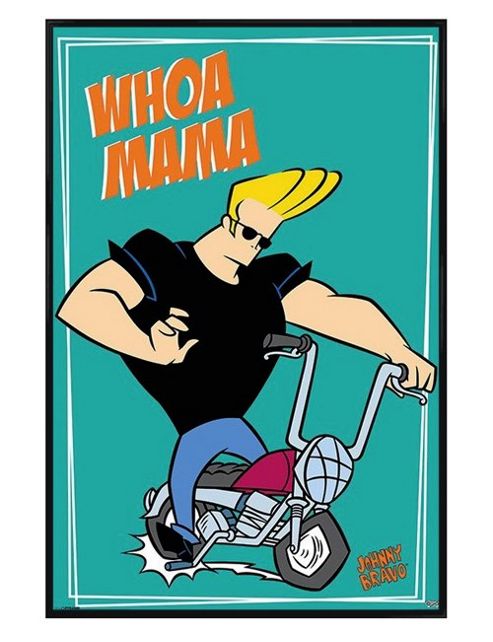 Image of Gloss Black Framed Cartoon Network Johnny Bravo Whoa Mama Poster