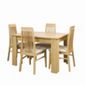 Caxton Huxley 4 Leg Extending Dining Table with 6 Chairs in Light Oak