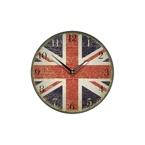 Image of Smith & Taylor Union Jack Faded Glory Round Wall Clock