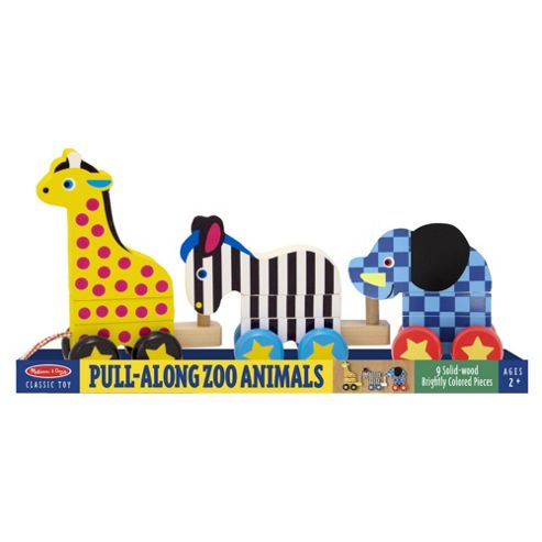 Image of Melissa & Doug Wooden Pull Along Zoo Animals
