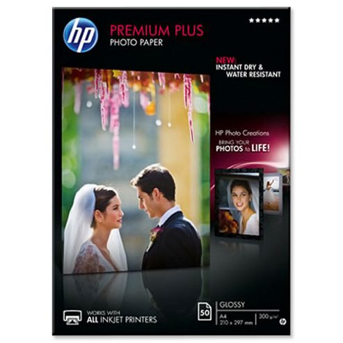 Image of Hewlett Packard [hp] Premium Plus Photo Paper Glossy 300gsm A4 Ref Cr674a [50 Sheets]