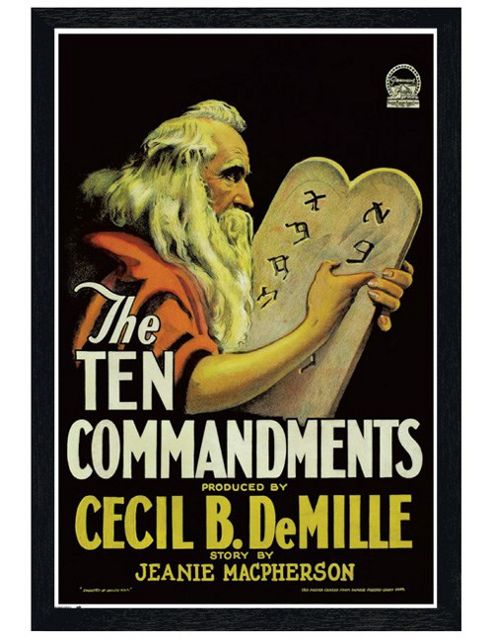 Image of Cecil B Demille Black Wooden Framed The Ten Commandments Poster