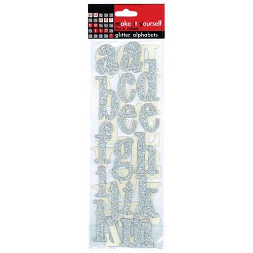 Image of Large Glitter Alphabets Sliver 5 Sheets