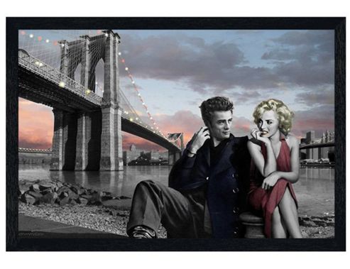 Image of Jadei Black Wooden Framed Brooklyn Nights Poster