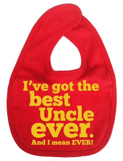 Image of Dirty Fingers I've Got The Best Uncle Ever Baby Bib Red