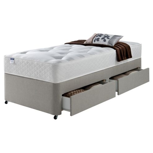 Image of Silentnight Miracoil Luxury Ortho Tuft 2 Drawer divan Mink No Headboard - King (5ft)
