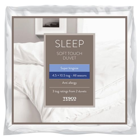 Image of Tesco Anti-allergy Superking Duvet 4.5/10.5 Tog All Seasons - Soft Touch
