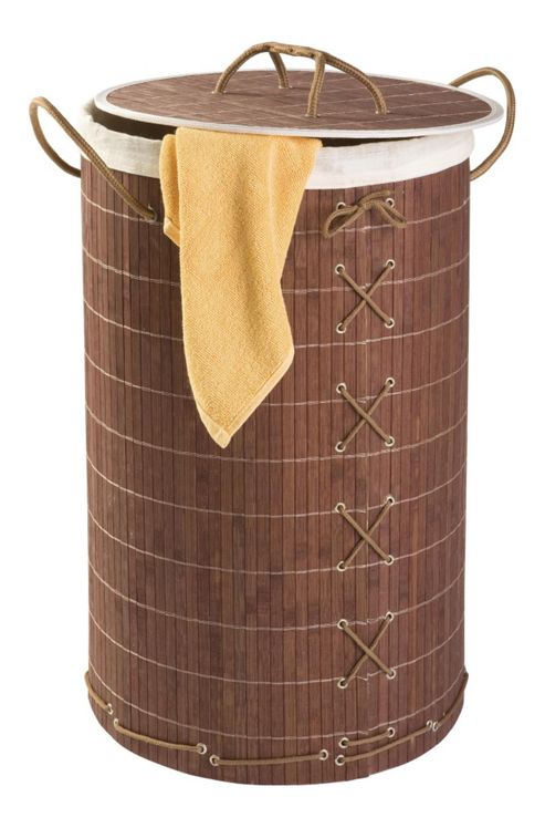 Image of Wenko Bamboo Linen Chest In Dark Brown