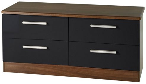 Image of Welcome Furniture Knightsbridge 4 Drawer Chest - Black - Cream