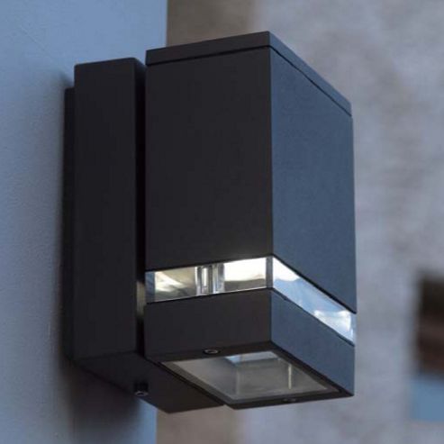 Image of Lutec Focus 3 Light Down Wall Light In Graphite