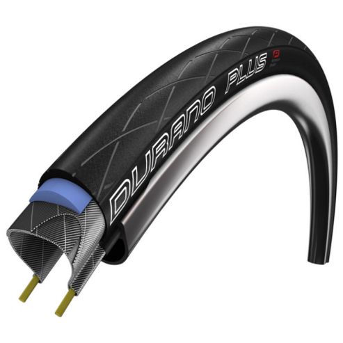 Image of Schwalbe Durano Plus Folding Smartguard Dual Compound Tyre In Black - 700 X 25mm