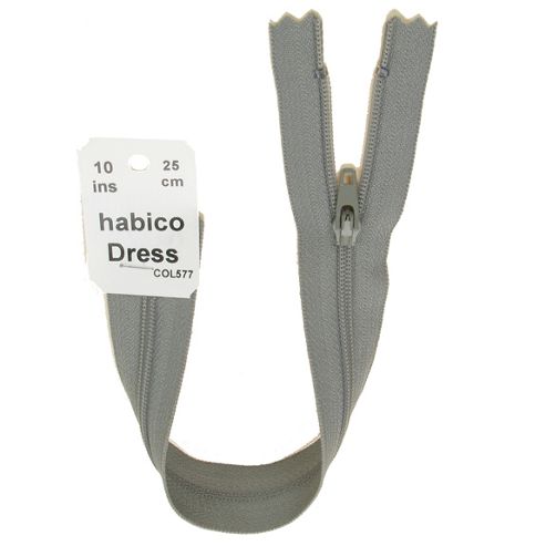 Image of Dress Zip - 25cm - Lt Grey