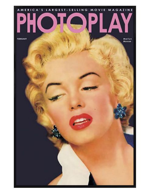Image of Marilyn Monroe Gloss Black Framed Photoplay Cover With Poster