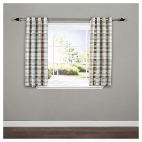 Image of Galloway Check Lined Eyelet Curtains W117xl137cm (46x54") - - Duck Egg