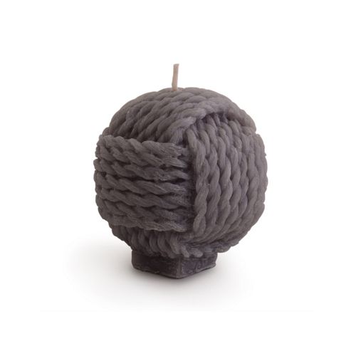 Image of Sailor's Rope Knot Design Wax Candle For The Home In Grey