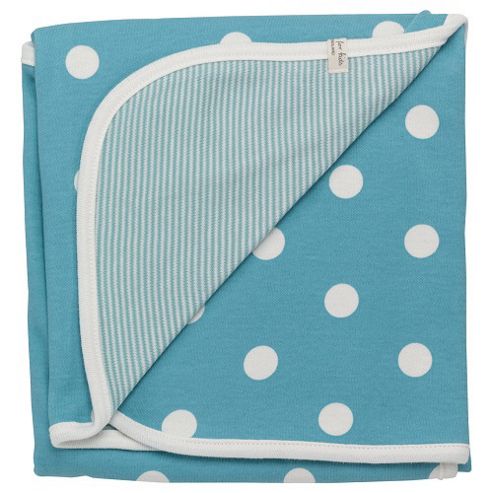 Image of Pigeon Organics Spotty Reversible Blanket Blue 70x70cm
