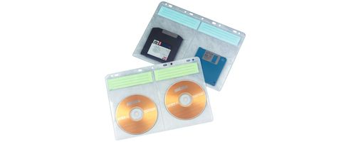 Image of Q-connect Cd Binder Multi-punched Pocket 4 Per Sheet Pack Of 10 Kf02203
