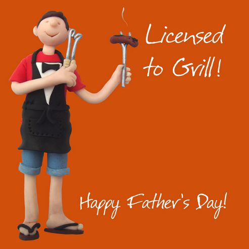 Image of Holy Mackerel Happy Father's Day. Licensed To Grill Greetings Card