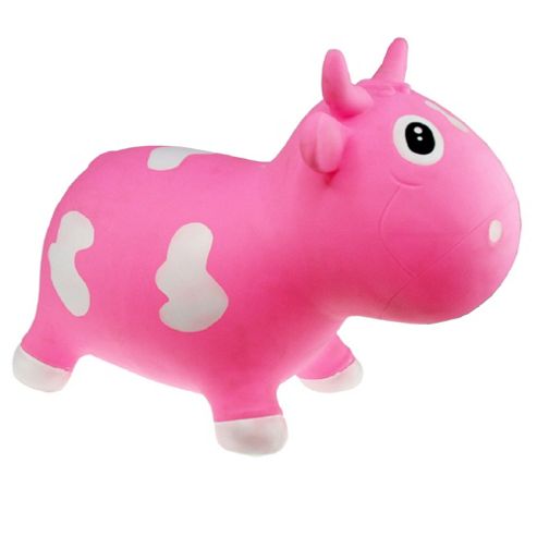 Image of Bella Inflatable Cow Space Hopper - Pink & White